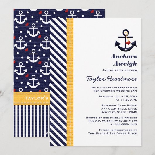 Geel en zeemeerminnend schoeisel kaart (Voorkant / Achterkant)