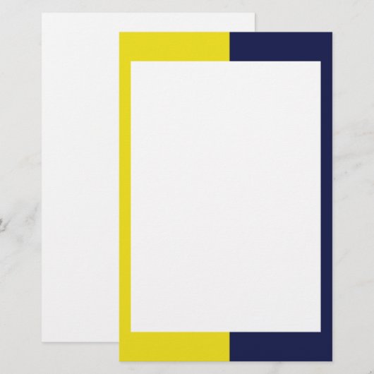 Geel en zeemleder briefpapier (Voorkant / Achterkant)