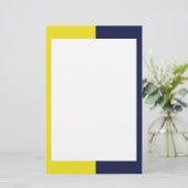 Geel en zeemleder briefpapier (Staand voorkant)