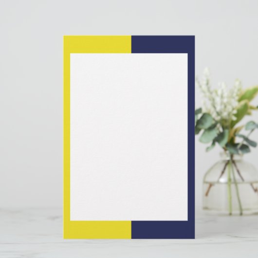 Geel en zeemleder briefpapier (Staand voorkant)