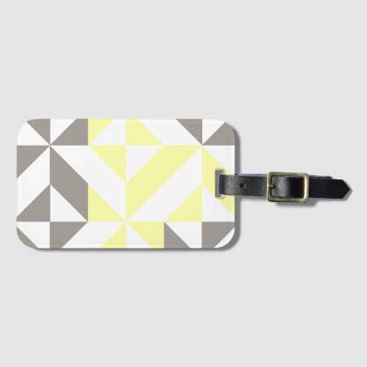 Geel en zilver Geometric ZigZag Bagagelabel (Voorkant (horizontaal))