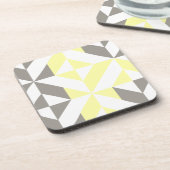 Geel en zilver Geometric ZigZag Bier Onderzetter (Linkerzijde)