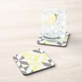 Geel en zilver Geometric ZigZag Bier Onderzetter (Rechterzijde)