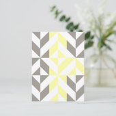 Geel en zilver Geometric ZigZag Briefkaart (Staand voorkant)