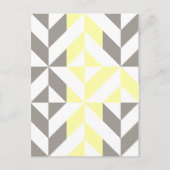 Geel en zilver Geometric ZigZag Briefkaart (Voorkant)