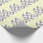 Geel en zilver Geometric ZigZag Cadeaupapier (Hoek)