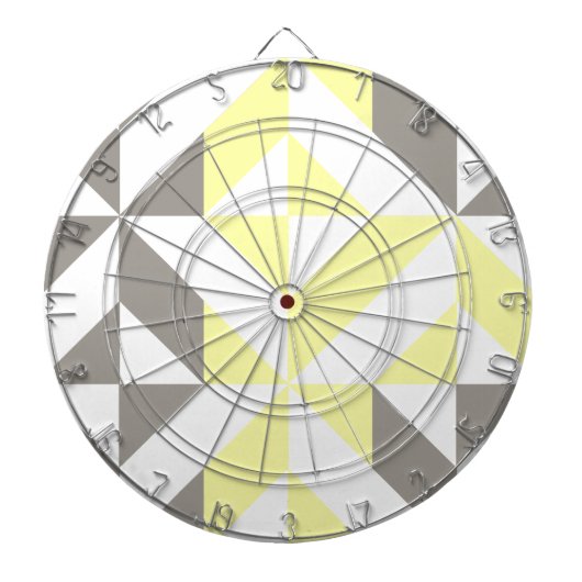 Geel en zilver Geometric ZigZag Dartbord (Voorkant)