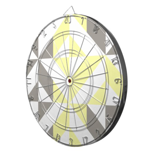 Geel en zilver Geometric ZigZag Dartbord (Voorkant Rechts)
