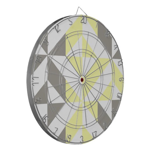 Geel en zilver Geometric ZigZag Dartbord (Voorkant Links)