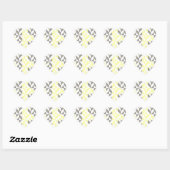 Geel en zilver Geometric ZigZag Hart Sticker (Vel)