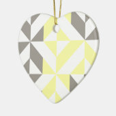 Geel en zilver Geometric ZigZag Keramisch Ornament (Links)