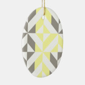 Geel en zilver Geometric ZigZag Keramisch Ornament (Rechts)