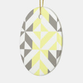 Geel en zilver Geometric ZigZag Keramisch Ornament (Links)