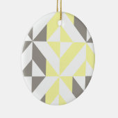 Geel en zilver Geometric ZigZag Keramisch Ornament (Rechts)