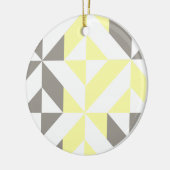 Geel en zilver Geometric ZigZag Keramisch Ornament (Links)