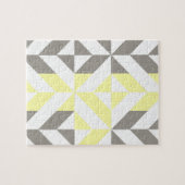 Geel en zilver Geometric ZigZag Legpuzzel (Horizontaal)