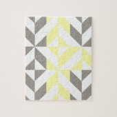 Geel en zilver Geometric ZigZag Legpuzzel (Verticaal)