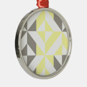 Geel en zilver Geometric ZigZag Metalen Ornament (Rechts)