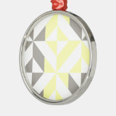 Geel en zilver Geometric ZigZag Metalen Ornament (Links)