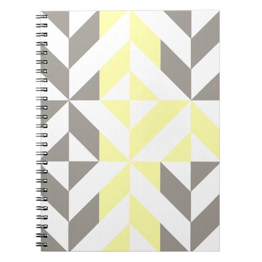 Geel en zilver Geometric ZigZag Notitieboek (Voorkant)