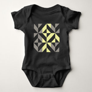 Geel en zilver Geometric ZigZag Romper