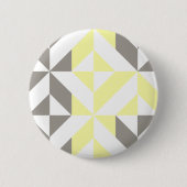 Geel en zilver Geometric ZigZag Ronde Button 5,7 Cm (Voorkant)
