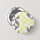 Geel en zilver Geometric ZigZag Ronde Button 5,7 Cm (Voorkant /achterkant)