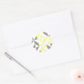 Geel en zilver Geometric ZigZag Ronde Sticker (Envelop)