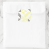 Geel en zilver Geometric ZigZag Vierkante Sticker (Tas)