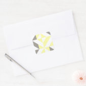 Geel en zilver Geometric ZigZag Vierkante Sticker (Envelop)