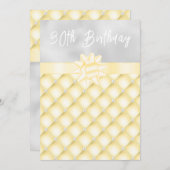 Geel en Zilver Getufte Parels Verjaardagsfeest Kaart (Voorkant / Achterkant)