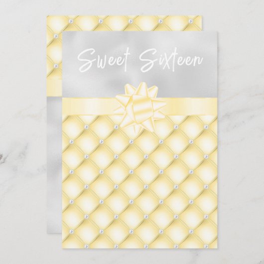 Geel en Zilver Getufte Parels Zoet Zestien Kaart (Voorkant / Achterkant)