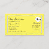 Geel en zilver Lijst met diamanten en Logo Visitekaartje (Achterkant)