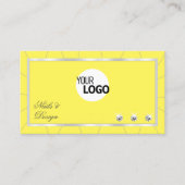 Geel en zilver Lijst met diamanten en Logo Visitekaartje (Voorkant)