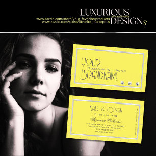 Geel en zilver Lijst met Luxe Diamanten Stijlvol Visitekaartje