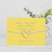 Geel en zilver modern trouwen save the date (Staand voorkant)