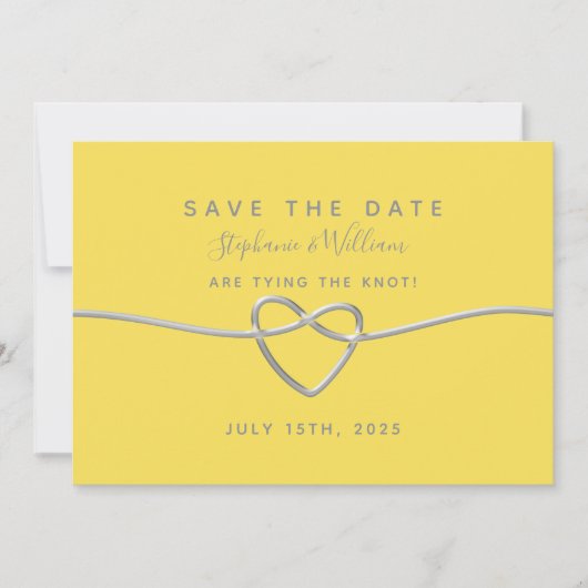 Geel en Zilver Moderne bruiloft Save The Date (Voorkant)