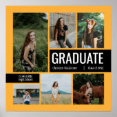 Geel en zwart 6 Foto Afstuderen Poster (Voorkant)