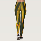 Geel en zwart Abstract Leggings (Achterkant)