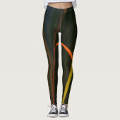 Geel en zwart Abstract Leggings (Voorkant)
