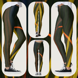 Geel en zwart Abstract Leggings