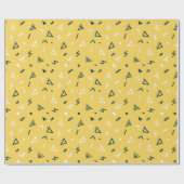 Geel en zwart Abstract Memphis Cadeaupapier (Vlak)