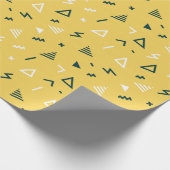 Geel en zwart Abstract Memphis Cadeaupapier (Hoek)