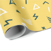 Geel en zwart Abstract Memphis Cadeaupapier (Rol Hoek)