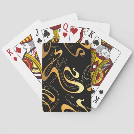 Geel en zwart, Abstract Pokerkaarten (Achterkant)