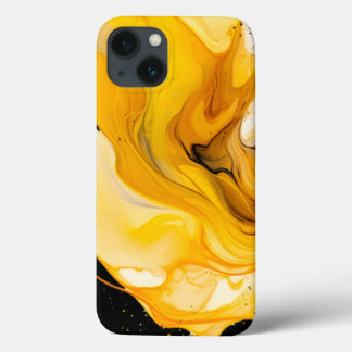 Geel en zwart abstract telefoonhoesje verf splatte Case-Mate iPhone case