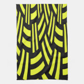 Geel en zwart Art Deco Theedoek (Verticaal)