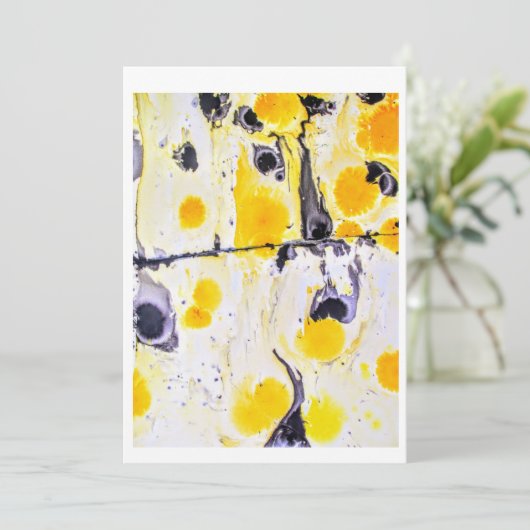 Geel en zwart Artistic Invitation Kaart (Staand voorkant)