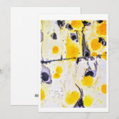 Geel en zwart Artistic Invitation Kaart (Voorkant / Achterkant)