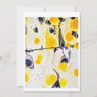 Geel en zwart Artistic Invitation Kaart